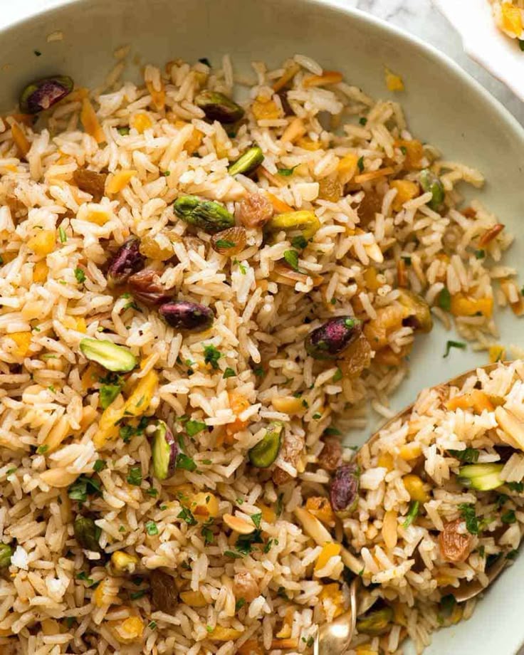 served with basmati rice pilaf & salad.